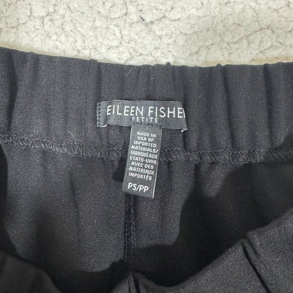 Eileen Fisher Petite Small Black Stretch Jersey Knit Comfy Ankle Pants Pull On - Picture 5 of 6
